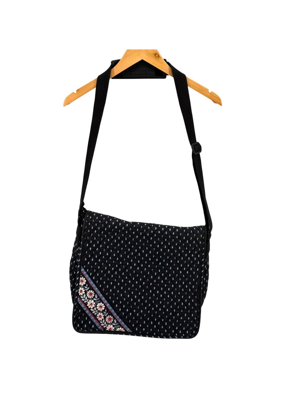 Vintage Y2K Vera Bradley Java Blue Floral Quilted Laptop Messenger Bag
